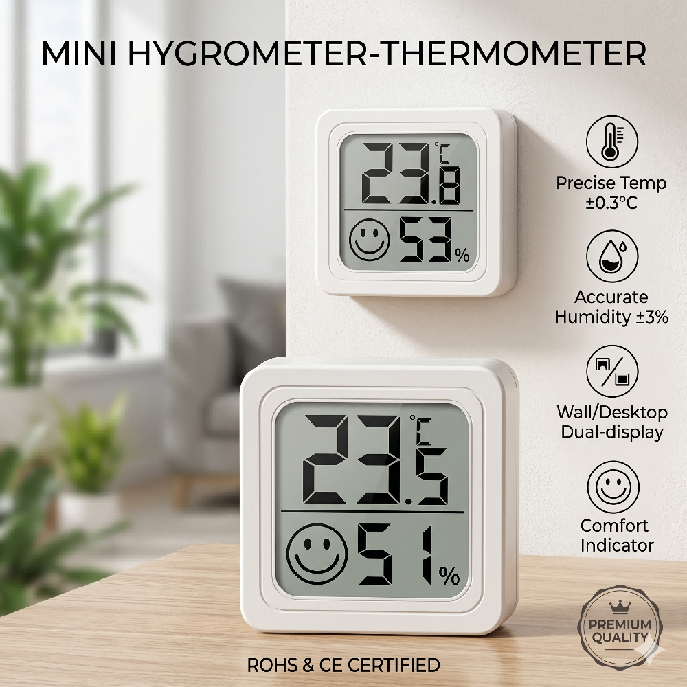 Mini LCD Digital Thermometer H - Weather Station Indoor บทวิจารณ์และราคา