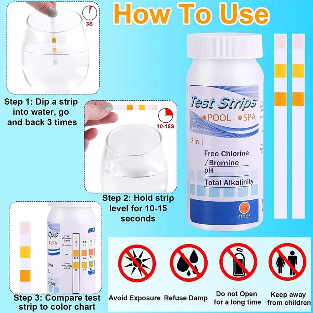 50pcs Chlorine PH Test Strips  - Ph Strip Test บทวิจารณ์และราคา