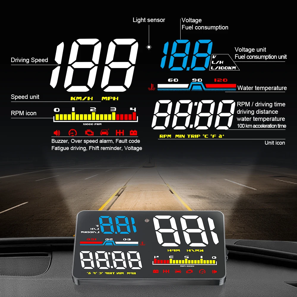 D5000 Digital OBD2 Car Windshi - Anemometer Wind Speed บทวิจารณ์และราคา