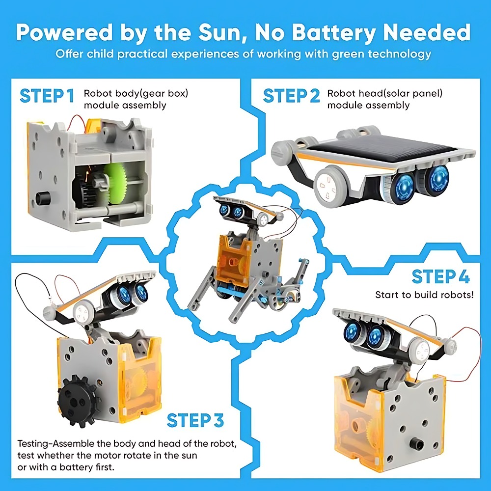Solar Robot Building Blocks 12 - Science Toys Diy บทวิจารณ์และราคา