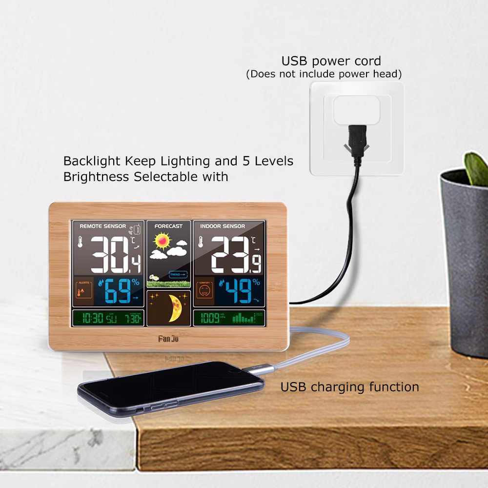 FanJu FJ3378 Digital Alarm Clo - Weather Station Indoor บทวิจารณ์และราคา