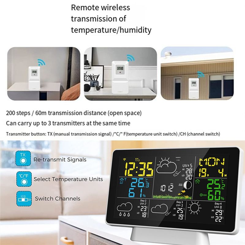 AEE8-LCD Weather Station Wirel - Weather Station Indoor บทวิจารณ์และราคา